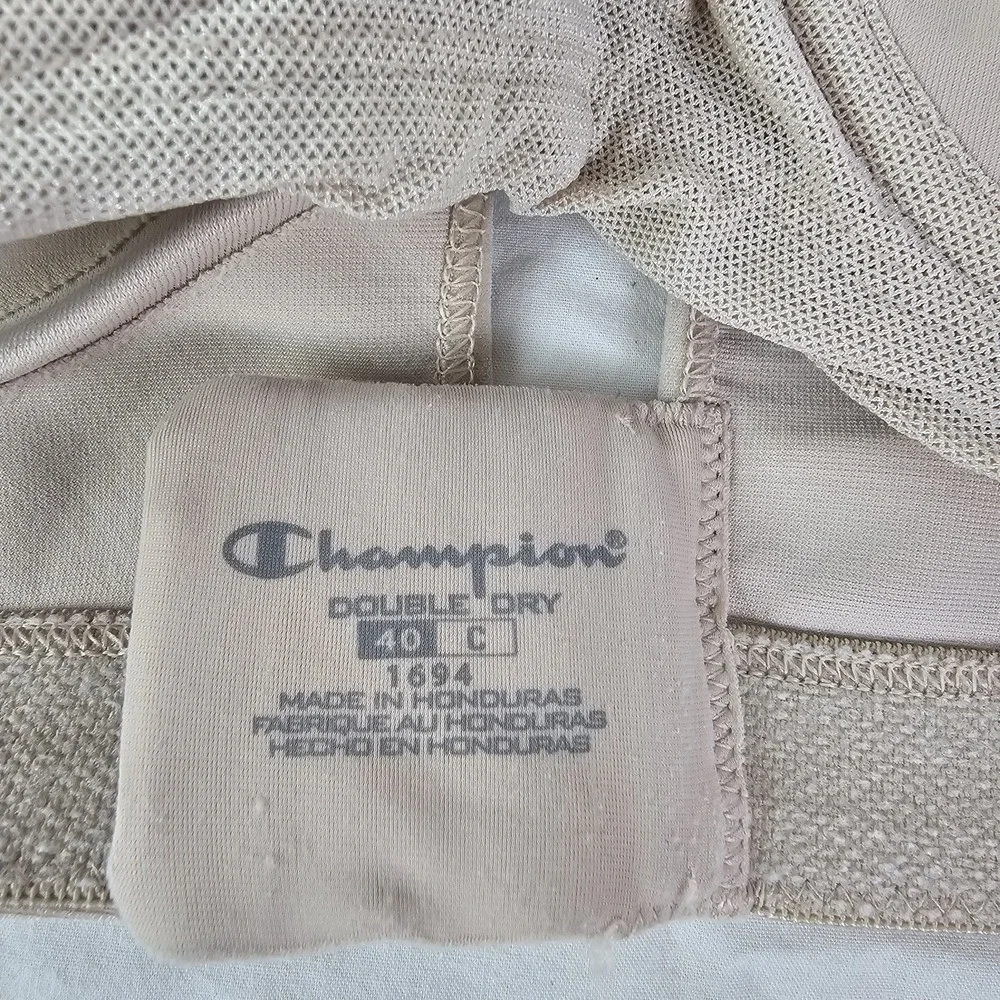 Champion 40C Beige Underwire Racerback Sports Bra Double Dry 1694 Powerback Gym